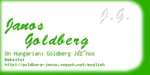janos goldberg business card